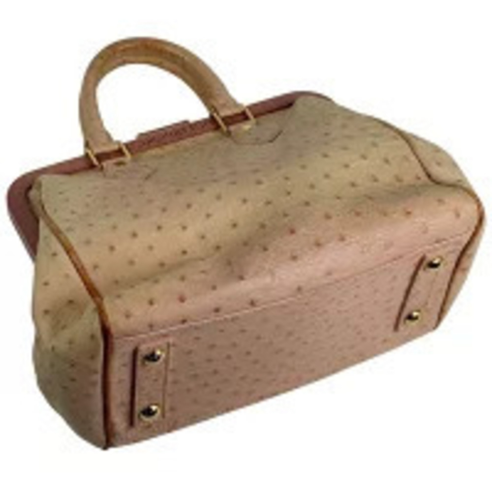 Louis Vuitton Richard Ostrich Handbag Leather Clasp Prince Pink Speedy